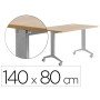 Mesa Rocada 2001Fd08 com Tampo Rebativel Cor Aluminio/Carvalho 140X80 Cm