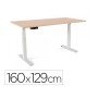 Mesa Rocada Regulavel em Altura Electricamente Ate 129 Cm Estrutura de Aco No Tampo 160 Cm Cor Faia