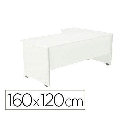 Mesa Rocada Serie Work 160X120 Cm Esquerda Acabamento Aw04 Branco/Branco