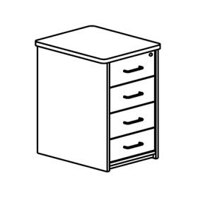 Modulo com Gavetas Rocada em Faia 72 x 50 x 60 Cm Modelo A