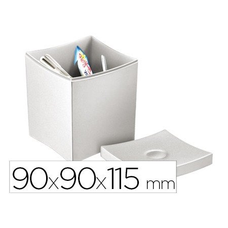 Modulo Organizador Cep com Tampa Desmontavel Apta Para Alimentos Poliestireno Cinza 9X9X11,5 Cm