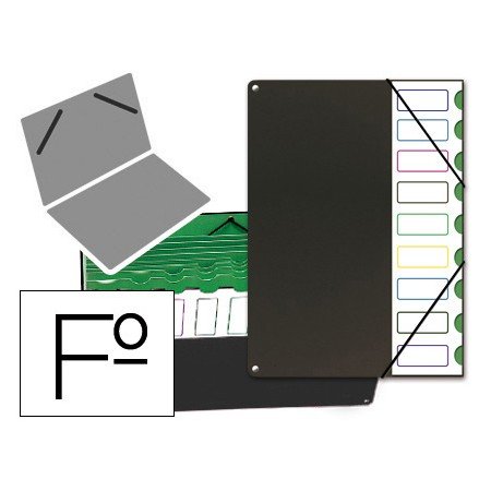 Pasta Classificadora com 9 Departamentos Pardo Preto