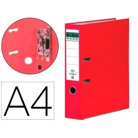Pasta de Arquivo de Alavanca Elba Chic Cartao Forrado Pvc com Rado Din A4 Lombada de 80 Mm Vermelho