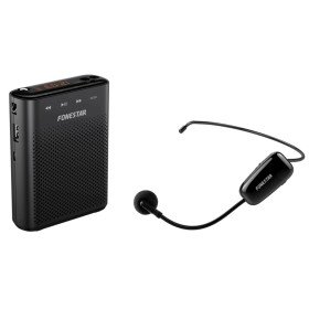 Amplificador portátil Fonestar alta - voz - 30 - microfone sem fio uhf - 30 w - usb - micro sd - mp3 - gravador - player - para 