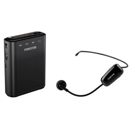 Amplificador portátil Fonestar alta - voz - 30 - microfone sem fio uhf - 30 w - usb - micro sd - mp3 - gravador - player - para 