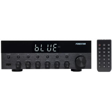 Fonestar as - 1515 amplificador estéreo hifi - bluetooth - rádio fm - 15 + 15 w rms usb - mp3