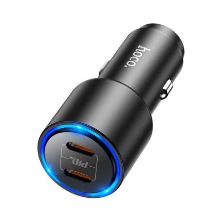 Carregador de Isqueiro 2* USB-C de 40W Hoco NZ3 - Preto