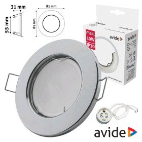 Aro Redondo Fixo Cromado P/ Mr16-Gu10 Avide