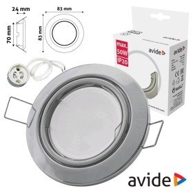Aro Redondo Ajustável Cónico Cromado P/ Mr16-Gu10 Avide