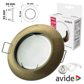 Aro Redondo Fixo Cónico Cobre P/ Mr16-Gu10 Avide