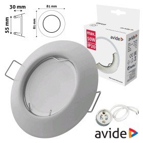 Aro Redondo Fixo Cónico Branco P/ Mr16-Gu10 Avide
