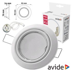 Aro Redondo Ajustável Cónico Branco P/ Mr16-Gu10 Avide