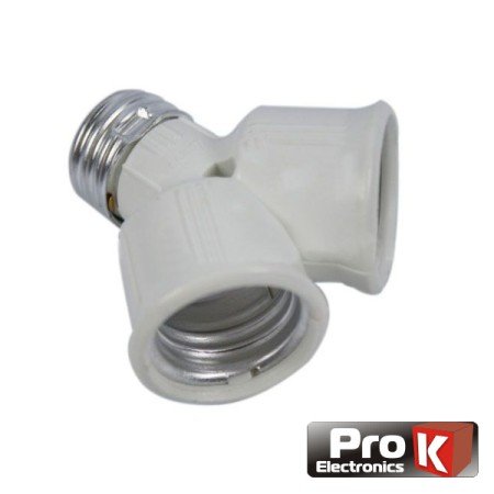 Casquilho Adaptador De E27 P/ 2X E27 Prok