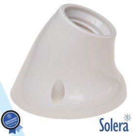 Casquilho P/ Lâmpada E27 Curvo Branco Solera