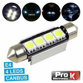 Lâmpada P/ Automóvel E4 12V 4 Led Branco Canbus 1X Prok
