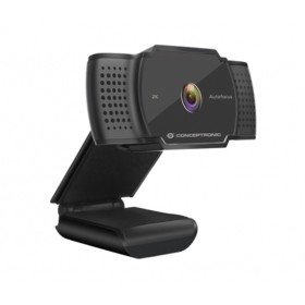 Webcam 2k conceptronic amdis02b 5mp - usb - 3,6mm - 30 fps - ângulo de visão 72º - foco automático - microfone integrado
