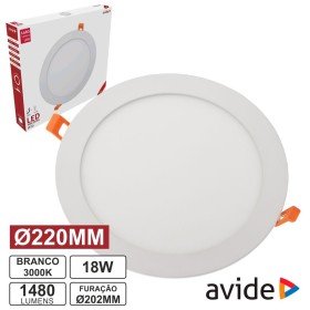 Painel Leds Redondo 18W 220Mm 3000K 1480Lm Avide