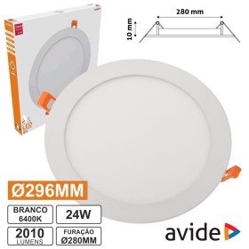 Painel Leds Redondo 24W 296Mm 4000K 2000Lm Avide
