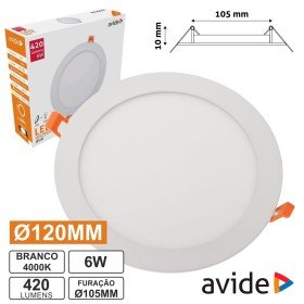 Painel Leds Redondo 6W 120Mm 4000K 420Lm Avide