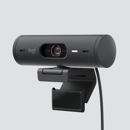 Webcam logitech brio 500 grafite full hd - usb tipo c