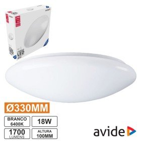 Aplique Led Redondo Teto 18W 330Mm 6400K 1700Lm Avide