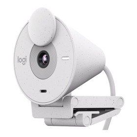 Webcam logitech brio 300 raw white full hd - usb tipo c