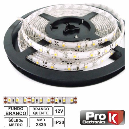Fita 300 Leds 2835 Branco Quente 12V 5M Prok