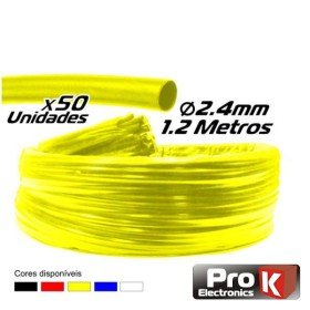 Tubo Manga Termoretráctil 2.4Mm 1.2M 50X Amarelo Prok
