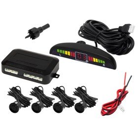 Kit De Estacionamento C/ 4 Sensores Preto E Visor