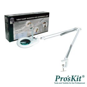 Candeeiro C/ Lupa Bancada 5 Dioptrias 22W Proskit