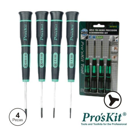 Conjunto De 4 Chaves Tri-Wing De Precisão Proskit