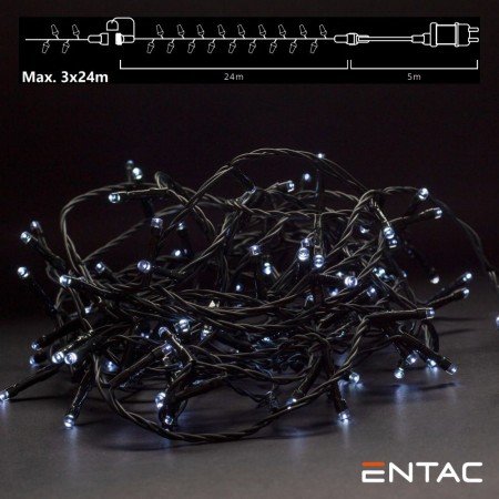 Grinalda 240 Leds 6400K 24M C/ Alimentador Entac