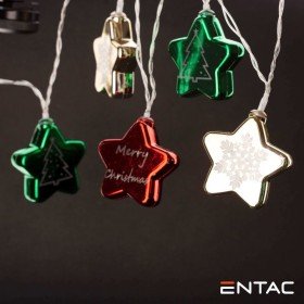 Grinalda 10 Leds Estrelas Coloridas 2Xaa 1.65M Entac