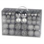 Conjunto De 100 Bolas De Natal Prateadas