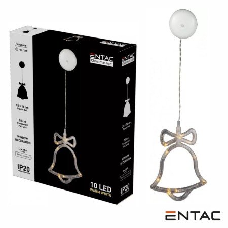 Sino Decorativo C/ Ventosa 10 Led 3000K A Pilhas Entac
