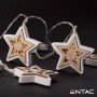 Grinalda 10 Leds Estrelas Madeira 2Xaa 1.65M Entac