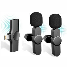 Conjunto 2 Microfones Lapela S/ Fios C/ Receptor Lightning