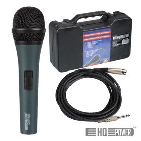 Microfone Profissional C/ Cabo 4.5M E Mala Hq Power