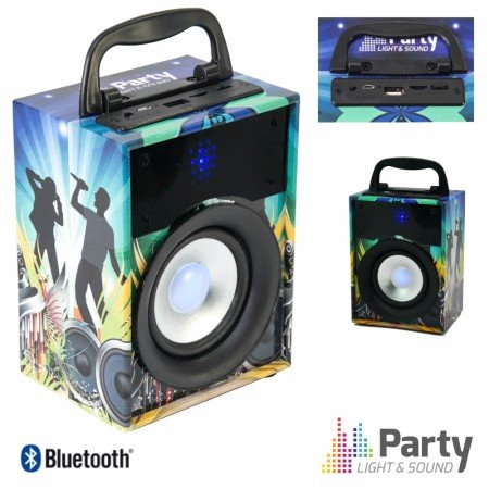 Coluna Bluetooth Portátil 10W Usb/Sd/Fm/Aux/Bat Party