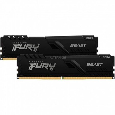 Memória ram ddr4 32gb 2x16gb kingston - 3600mhz - pc4 - 28800 - fury beast black - cl 18 - 1.35v