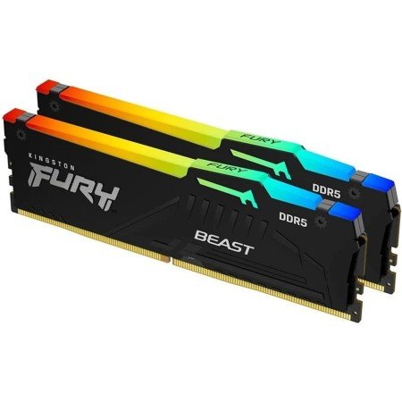 Memória ram ddr5 32gb 2x16gb kingston - 5600mhz - pc5 44800 - fury beast rgb - cl36 - 1.25v