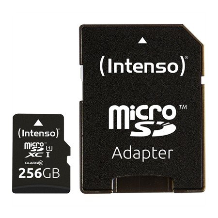 Cartão de memória micro sd intensa 256gb uhs - i cl10 + adaptador sd