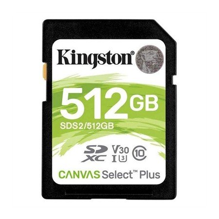 Cartão de memória sdxc 512gb kingston canvas select plus uhs - i cl10