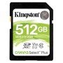 Cartão de memória sdxc 512gb kingston canvas select plus uhs - i cl10