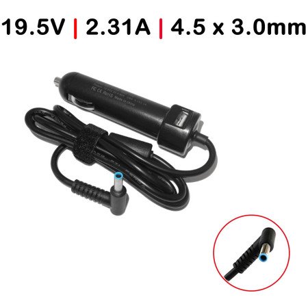 Carregador de Carro para Portatil HP Split 19.5V 2.31A 4.5 X 3.0mm 45W