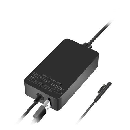 Carregador para Portatil Microsoft Surface Pro 4 Pro 5 Pro 6 com USB Adicional