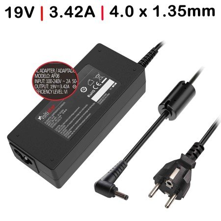 Carregador para Portatil Asus ZenBook Ux32V Ultrabook S200E 19V 3.42A 65W 4.0X1.35mm