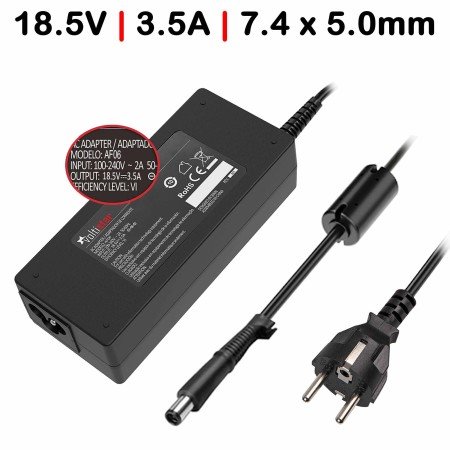 Carregador para Portatil HP 18.5V 3.5A 65W 7.4X5.0mm Ficha com Pin