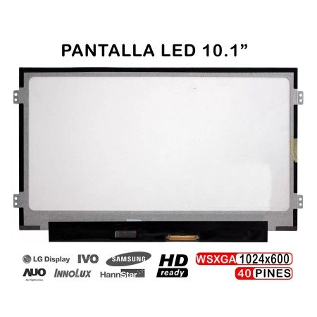 Ecrã Netbook 10.1 Polegadas B101Aw06 Wsvga N101L6 L0A Rev.C2 Extrafina