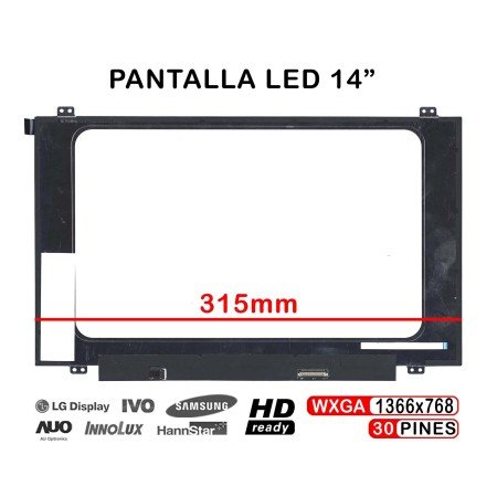 Ecrã LED de 14" para Portatil Nt140Whm-N44 Nt140Whm-N44 V8.0 315mm